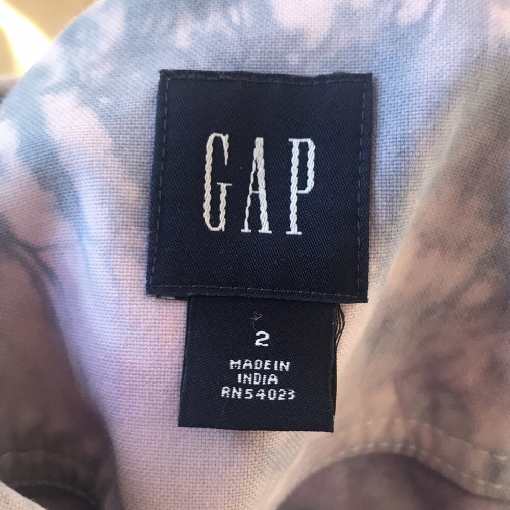 Vintage GAP Purple Tie Dye Denim Two Button Jacket Cotton Women's Size 2 - Picture 7 of 8
